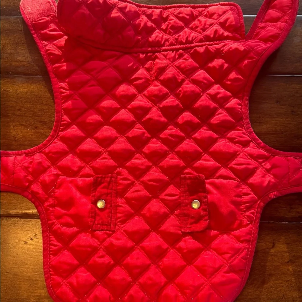 Dog Quilted Red Jacket-Size M
